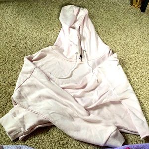 Baby Pink cropped hoodie, size L, forever 21